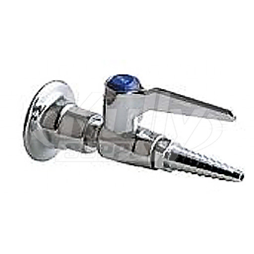 Chicago 986-909AGVCP Wall Flange w/ Ball Valve, Serrated Hose Nozzle, Lever Handle w/ Air, Gas & Vac Service Buttons