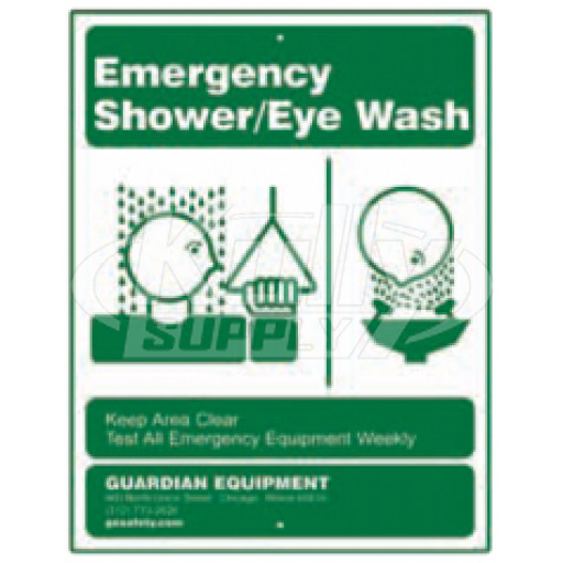 Guardian AP250-008G Drench Shower / Eyewash Sign