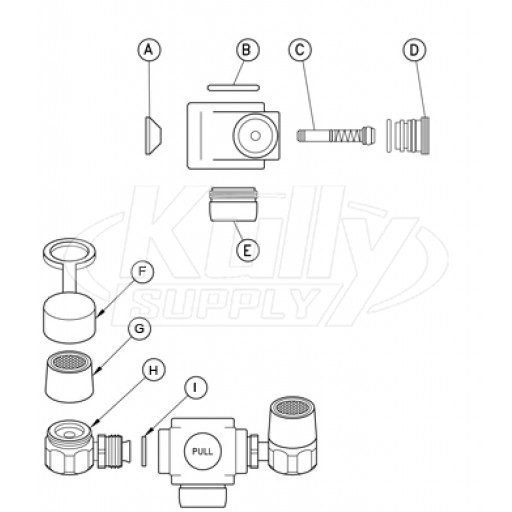 Guardian G1100 Faucet Mounted Eyewash Parts Breakdown