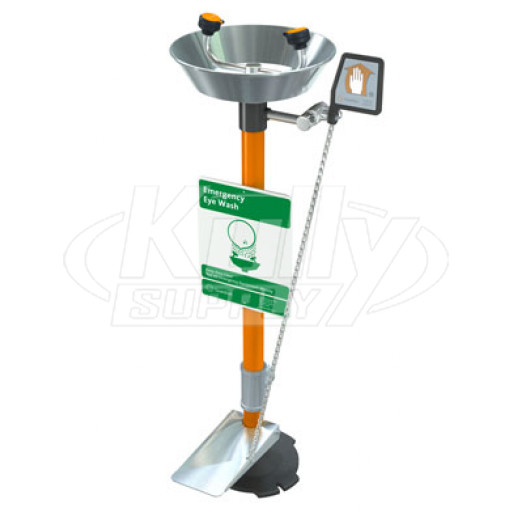 Guardian G1825HFC Pedestal-Mounted Eyewash (with Hand & Foot Control and Stainless Steel Receptor)