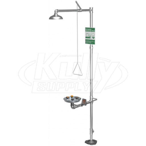 Guardian GBF1909PCC Barrier-Free Brass Combination Drench Shower & Eye/Face Wash
