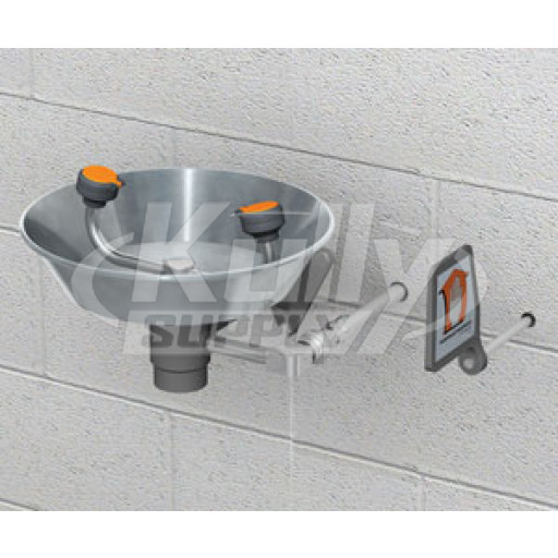 Guardian GFR1814 Freeze-Resistant Wall-Mounted Eyewash (with Stainless Steel Receptor) for 10" Wall Thickness