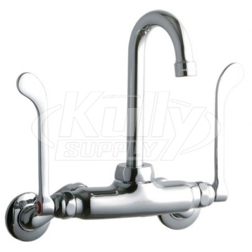 Elkay LK945GN04T6T Wall Mount Faucet, 3"-8" Adjustable  Centers