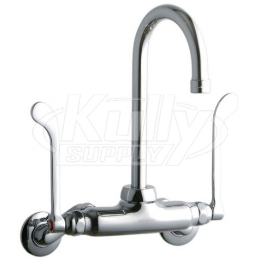 Elkay LK945GN05T6T Wall Mount Faucet, 3"-8" Adjustable  Centers