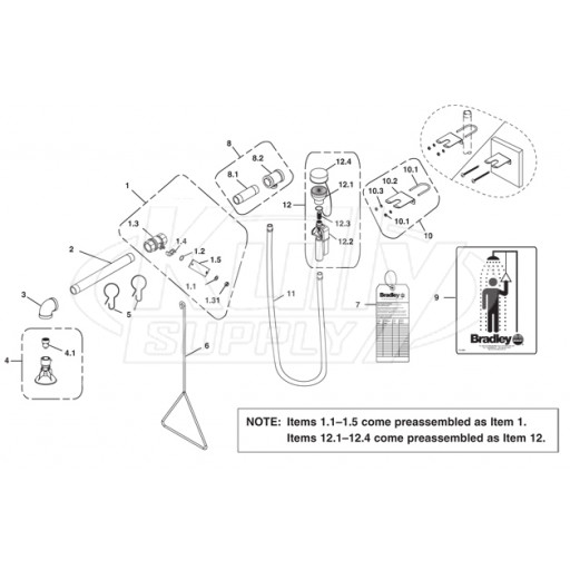 Bradley S19-120P Parts Breakdown