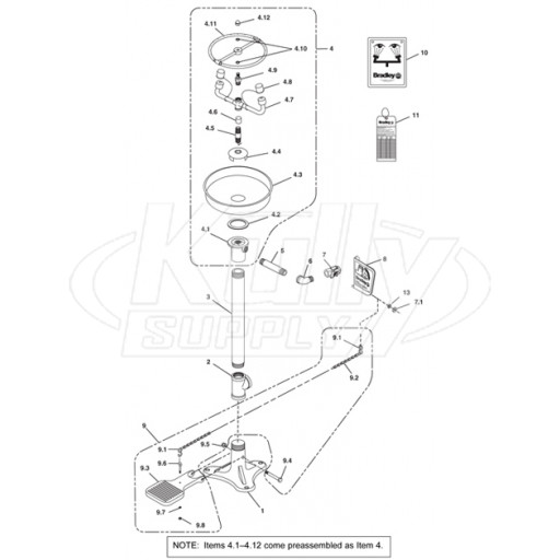 Bradley S19-210SS Parts Breakdown