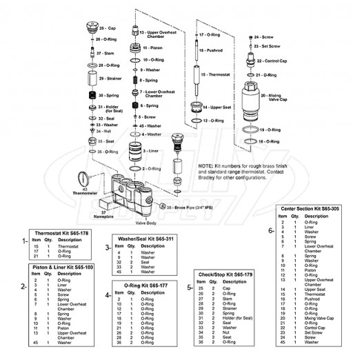 Bradley S19-2200 Parts Breakdown