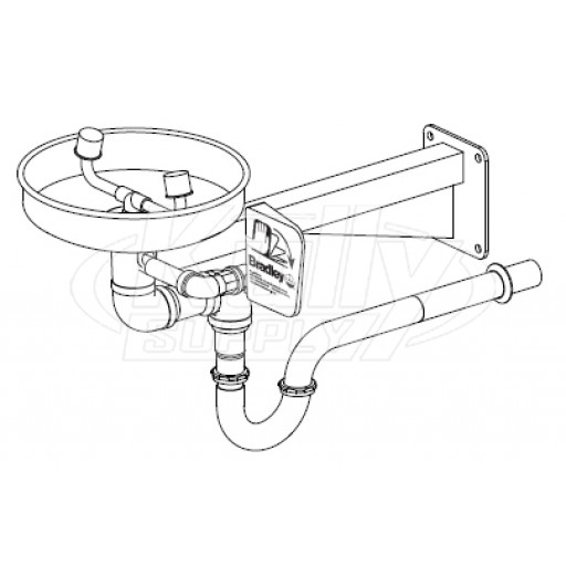 Bradley S19-220BBF Barrier-Free Eyewash (with Stainless Steel Receptor) (Discontinued)