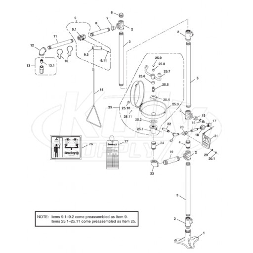 Bradley S19-310SC Parts Breakdown