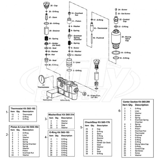 Bradley S59-3045 Parts Breakdown