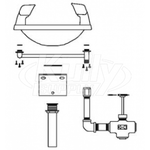 Speakman SE-411 Wall-Mounted Eye/Face Wash (with Rectangular Plastic Receptor)