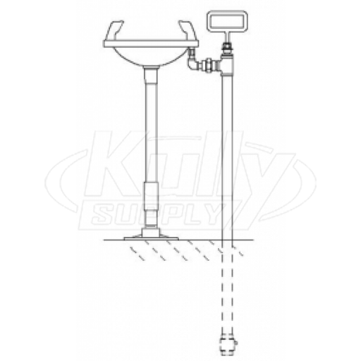 Speakman SE-440 Pedestal-Mounted Eye/Face Wash (with Rectangular Stainless Steel Receptor)