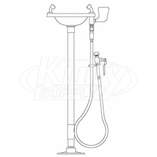 Speakman SE-536 Pedestal-Mounted Eyewash (with Rectangular Plastic Receptor)