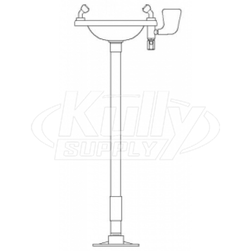 Speakman SE-544 Pedestal-Mounted Eyewash (with Rectangular Plastic Receptor)