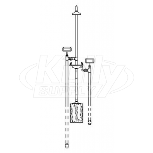 Speakman SE-619 Frostproof Combination Drench Shower & Eyewash (with Impeller Action Showerhead) (Discontinued)