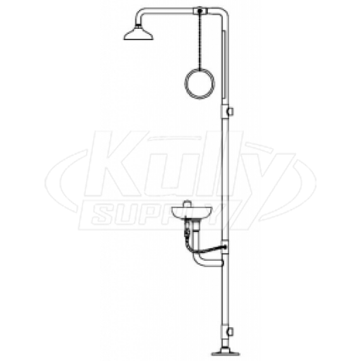 Speakman SE-696 Combination Drench Shower & Eye/Face Wash (with Plastic Receptor)