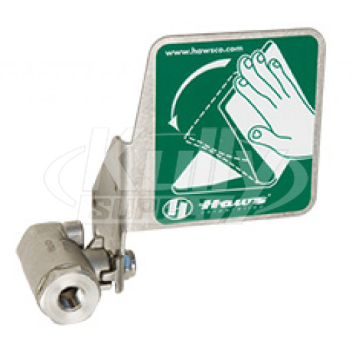 Haws SP228 Stainless Steel Eyewash Ball Valve with Push Flag