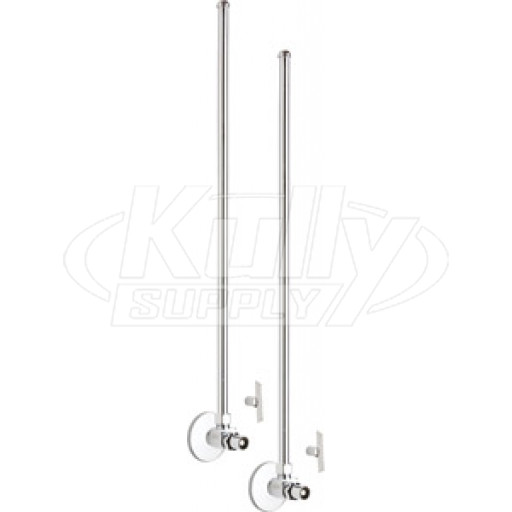 Chicago STC-12-12-PR-AB Angle Stop Compression Valve with Supply Tube and Loose Key Handle - One Pair
