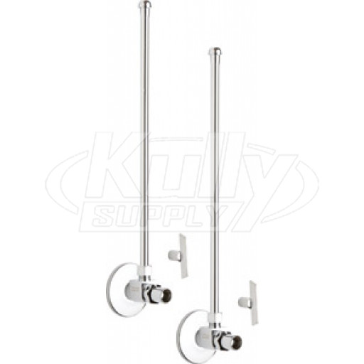 Chicago STC-21-11-PR-AB Angle Stop Compression Valve with Supply Tube and Loose Key Handle - One Pair