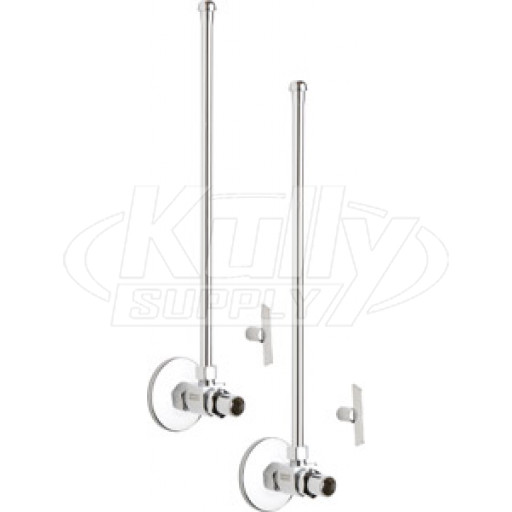 Chicago STC-31-11-PR-AB Angle Stop Compression Valve with Supply Tube and Loose Key Handle - One Pair
