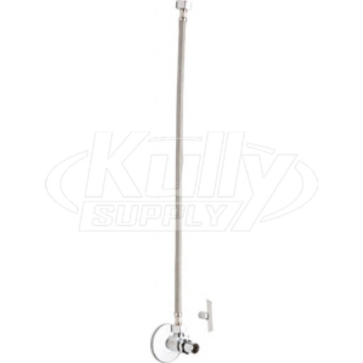 Chicago STC-42-13-AB Angle Stop Compression Valve with Supply Hose and Loose Key Handle