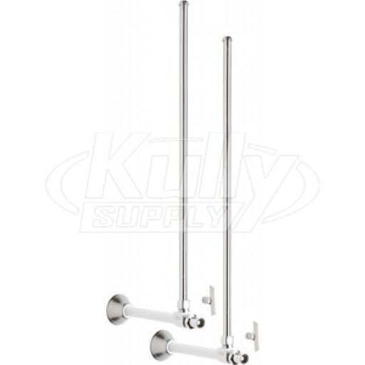 Chicago STC-52-12-PR-AB Angle Stop Compression Valve with Supply Tube and Loose Key Handle - One Pair
