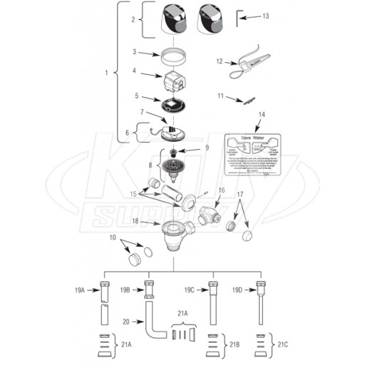 Sloan SOLIS Flushometer Parts Breakdown