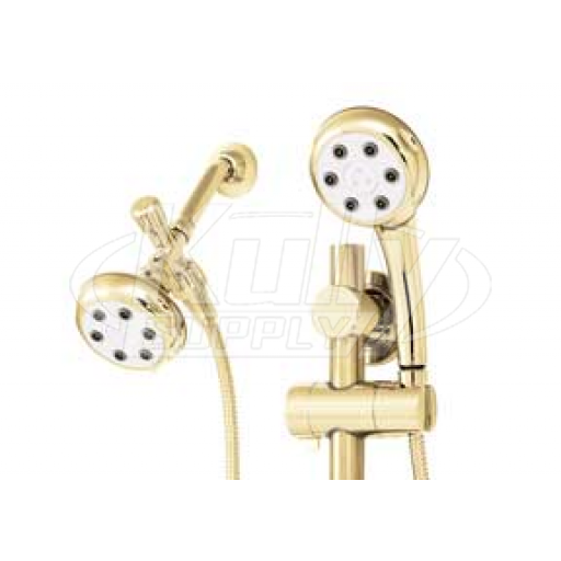 Speakman VS-122620-PB Combination Handheld & Fixed Showerhead w/Slide Bar - Polished Brass (Discontinued)