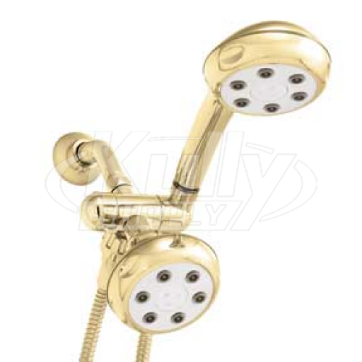 Speakman VS-222620-PB Combination Handheld & Fixed Showerhead w/ 3-way Diverter Bracket - Polished Brass (Discontinued)