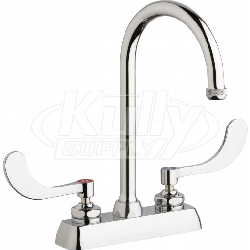 Chicago W4D-GN2AE1-317ABCP Hot and Cold Water Workboard Sink Faucet