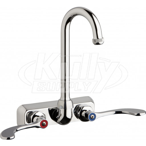 Chicago W4W-GN1AE1-317ABCP Hot and Cold Water Workboard Sink Faucet