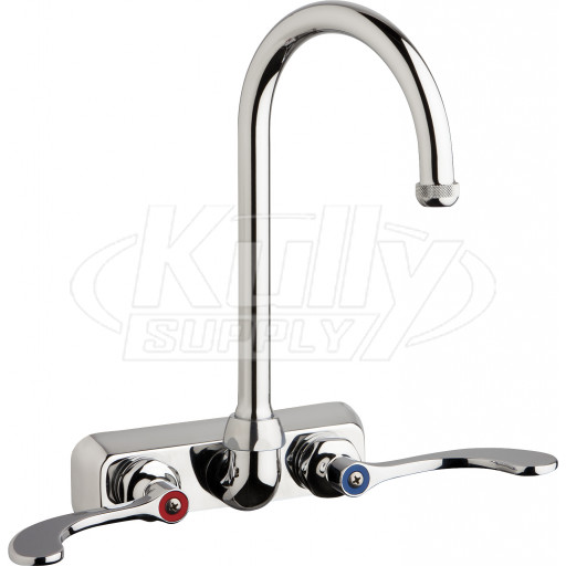 Chicago W4W-GN2AE1-317ABCP Hot and Cold Water Workboard Sink Faucet