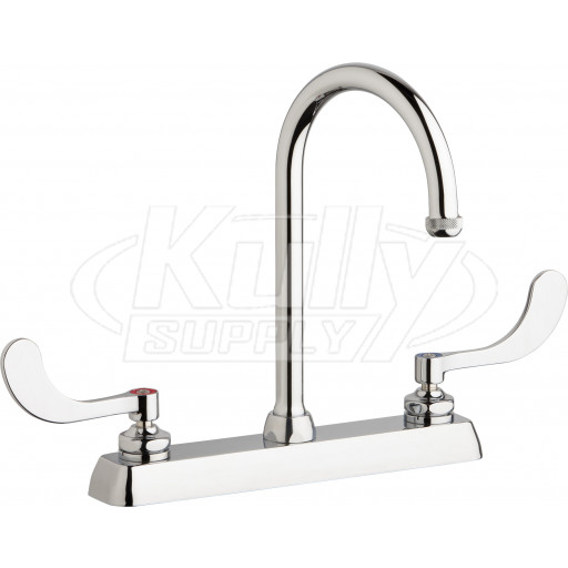 Chicago W8D-GN2AE1-317ABCP Hot and Cold Water Workboard Sink Faucet