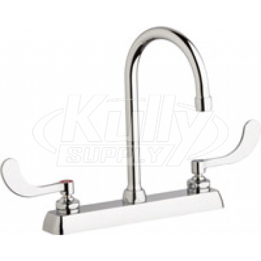 Chicago W8D-GN2AE35-317AB Hot and Cold Water Washboard Sink Faucet