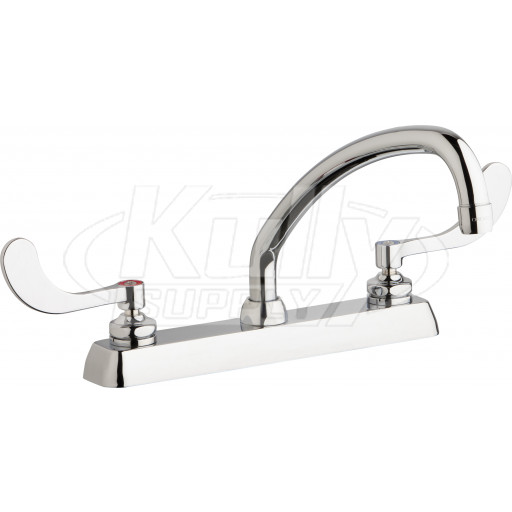 Chicago W8D-L9E35-317ABCP Hot and Cold Water Workboard Sink Faucet