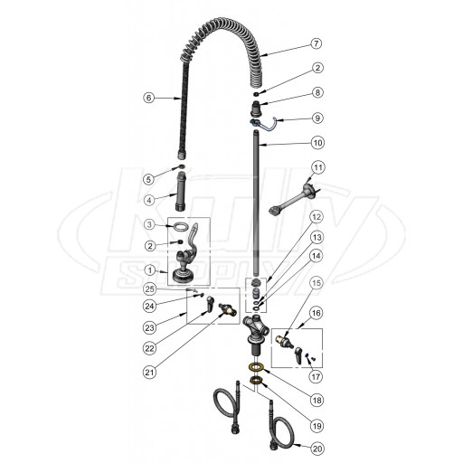 T&S Brass B-0113-B Series Pre-Rinse Parts Breakdown