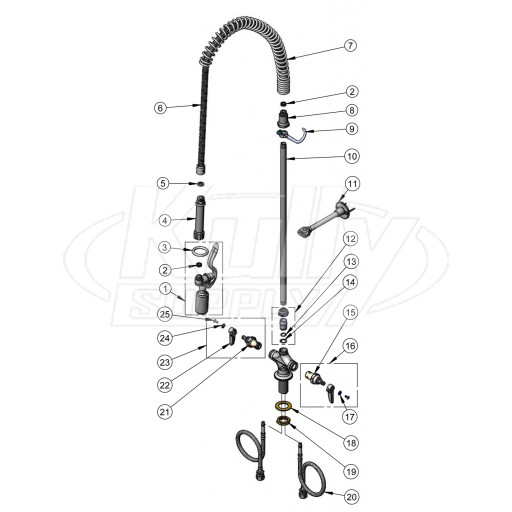 T&S Brass B-0113-BC Series Pre-Rinse Parts Breakdown