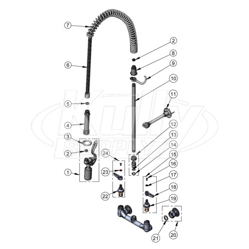 T&S Brass B-0133-BC Series Pre-Rinse Parts Breakdown