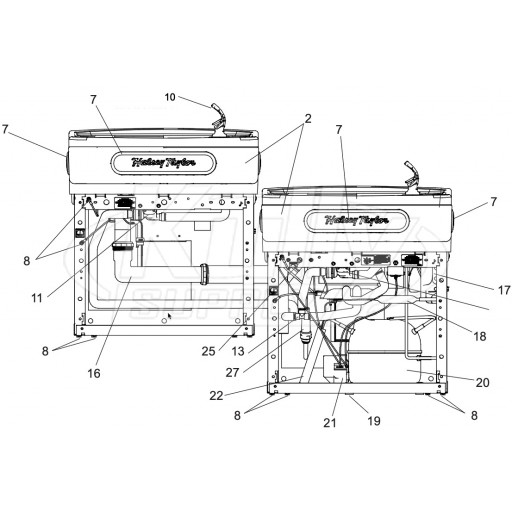 Halsey Taylor HTVZ Series Drinking Fountain Parts Breakdown