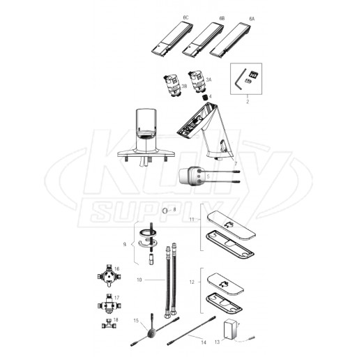 Sloan EFX-300, EFX-350, EFX-375, EFX-377 Series Infrared Sensor Faucet Parts Breakdown