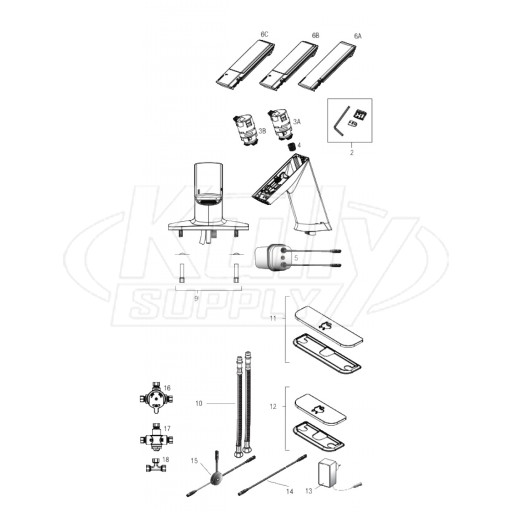 Sloan EFX-600, EFX-650, EFX-675, EFX-677 Series Infrared Sensor Faucet Parts Breakdown