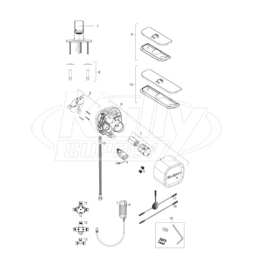 Sloan EFX-600, EFX-650, EFX-680 Series Capacitance Sensor Faucet Parts Breakdown