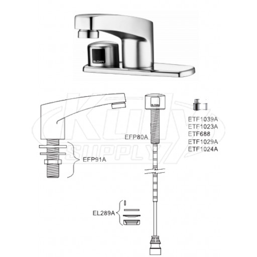 Sloan EBF-665 Battery-Powered Bluetooth Sensor Faucet Parts Breakdown (Post-2019)