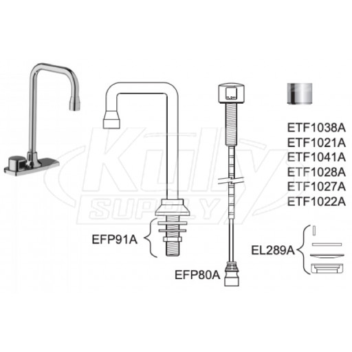 Sloan ETF-770 Hardwired Bluetooth Sensor Faucet Parts Breakdown (Post-2019)