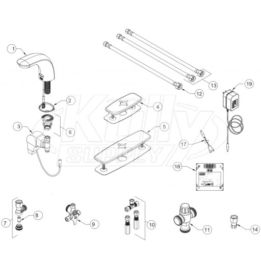 Zurn Z6956-XL Cumberland Faucet Parts Breakdown