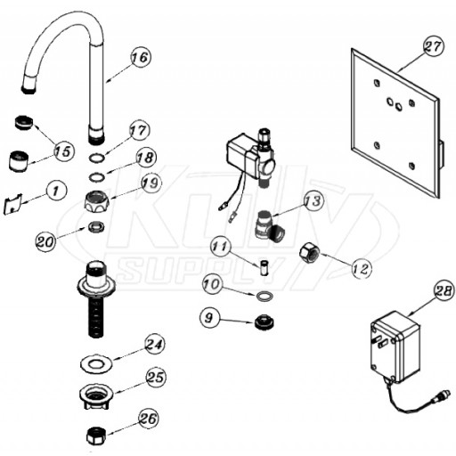 Zurn Z6903-76 AquaSense Faucet Parts Breakdown