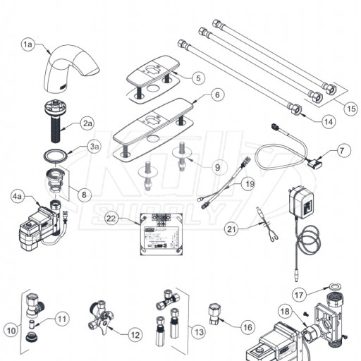 Zurn Z6950-XL-S Aqua-FIT Serio Faucet Parts Breakdown