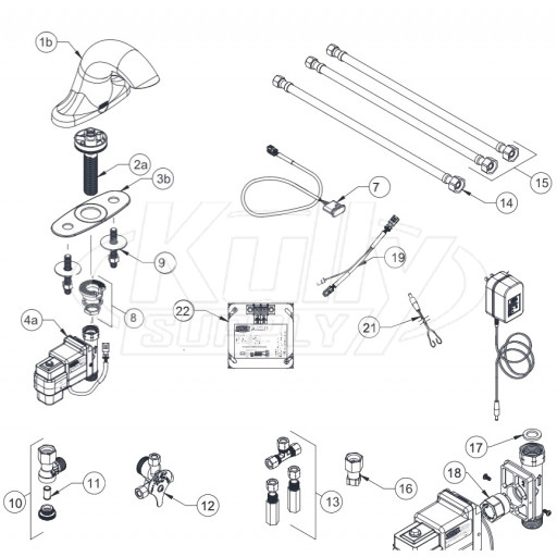 Zurn Z6955-XL-S Aqua-FIT Serio Faucet Parts Breakdown