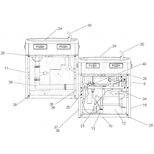 Elkay EMABFTL Dual Station Drinking Fountain Parts Breakdown