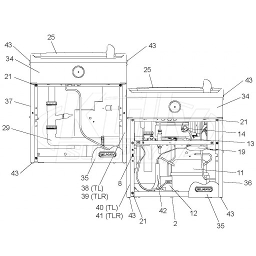 Elkay VRCTL Dual Station Drinking Fountain Parts Breakdown